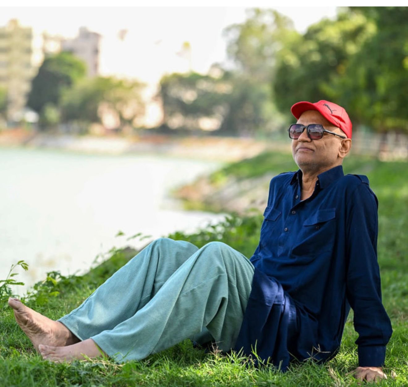 Rajesh Anand sharing a quiet moment from his spiritual journey
