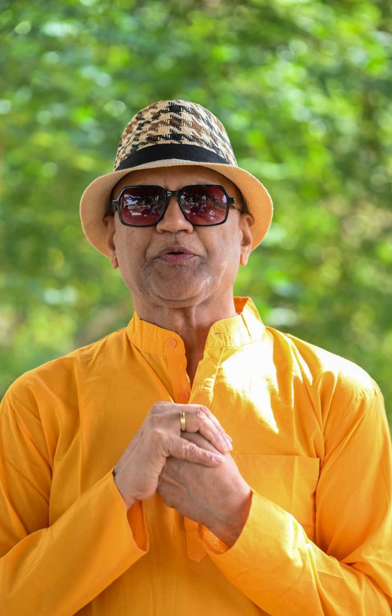 Rajesh Anand sharing a quiet moment from his spiritual journey