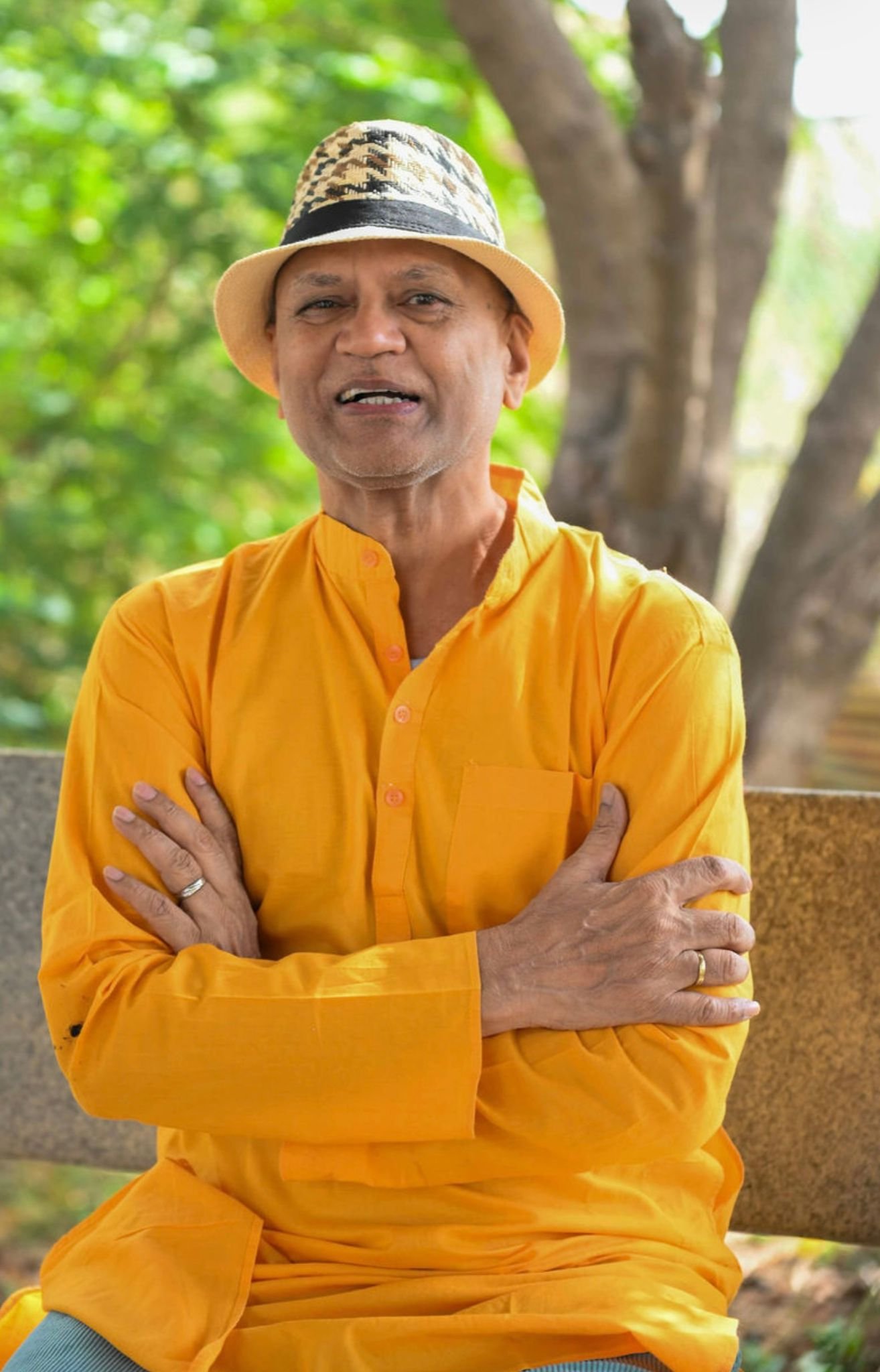 Rajesh Anand sharing a quiet moment from his spiritual journey