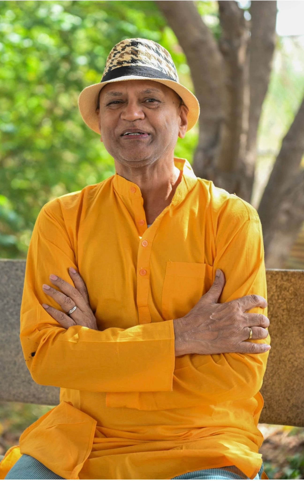 Rajesh Anand sharing a quiet moment from his spiritual journey