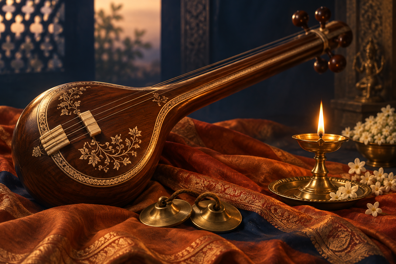 Devotional artwork accompanying the bhajan collection