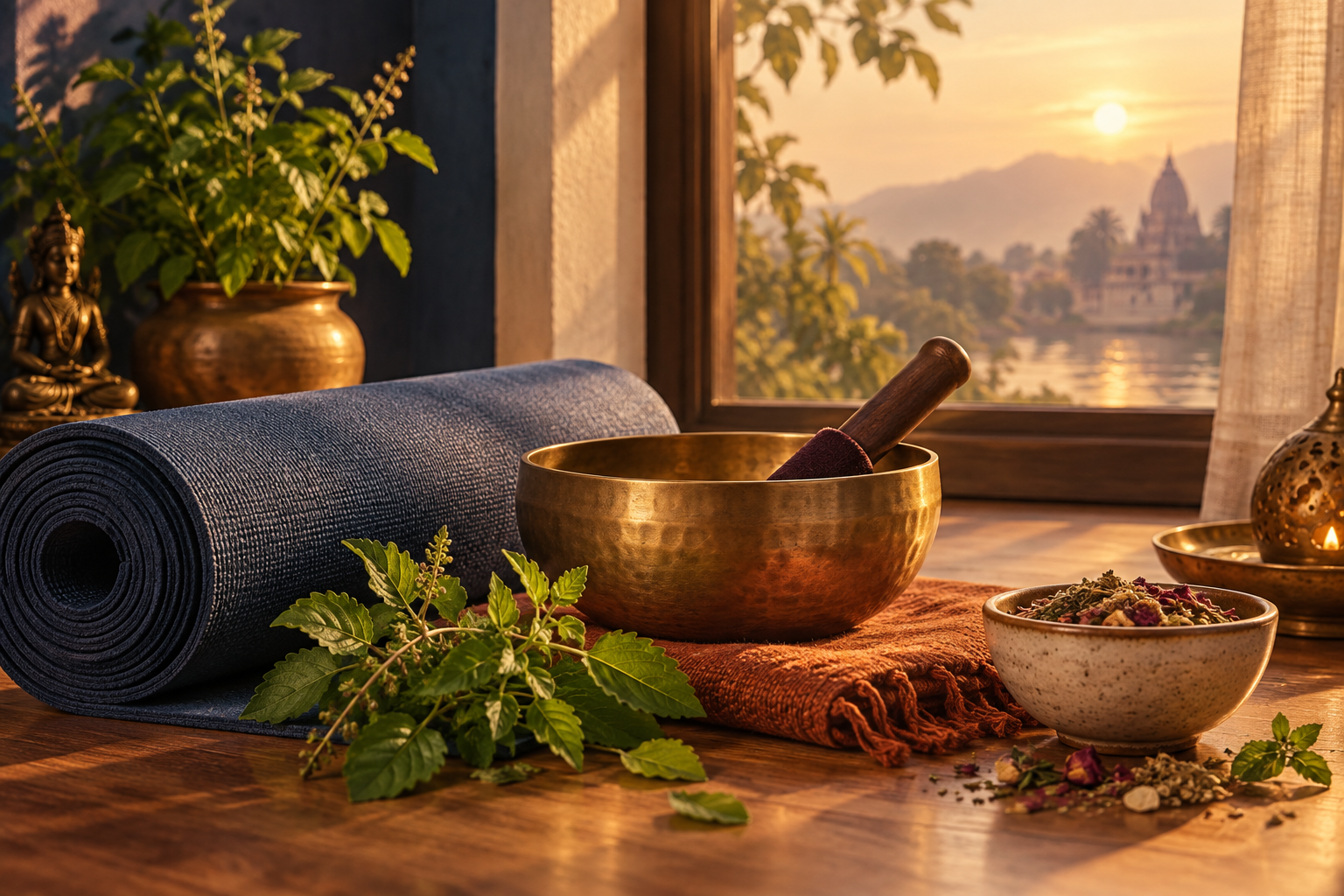 A peaceful setting for yoga and meditation